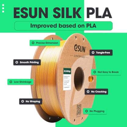 eSUN Silk PLA 3D Printer Filament 1.75mm Purple Gold Dual Color Filament - color: Purple Gold