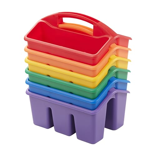 ECR4Kids 4-Compartment Small Storage Caddy Organizer, 6-Pack, Primary