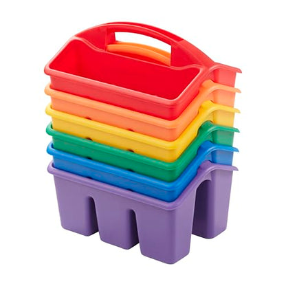 ECR4Kids 4-Compartment Small Storage Caddy Organizer, 6-Pack, Primary