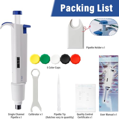 5 mL Micropipette, 1-5 mL Lab Single Channel Micro Pipettes - size: 1000-5000μl