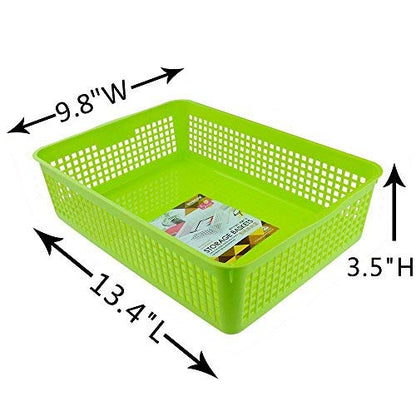 Anbers Plastic Rectangle Storage Baskets, Desktop Organizing Tray, Set of 6