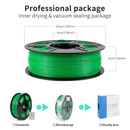 iSANMATE ASA Filament 1.75mm Green 1KG, UV & Weather Resistant 3D Printer Filament Perfect for Outdoor Functional Parts, Dimensional Accuracy +/- 0.02mm, 1kg Spool (2.2lbs) - color: Green