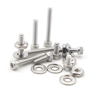 #6-32 UNC Stainless Steel Knurled Hex Socket Cap Screw Nut Washer Kit - size: #6-32UNC