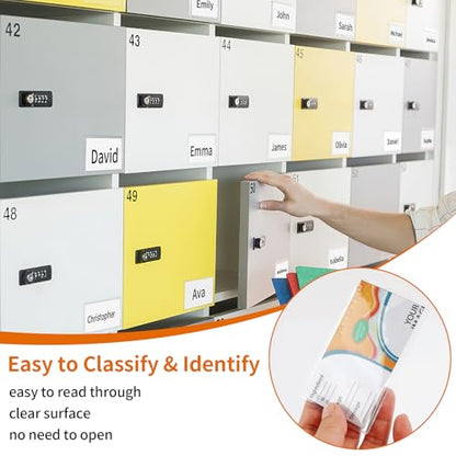 Storage Bin Labels, 2×3.5 in Index Card Holder, Clear Adhesive Pockets - size: 2x3.5 in