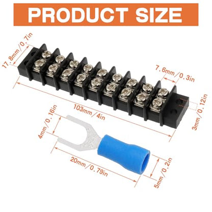3PCS 9 Circuits Dual Row Screw Terminals Strip with 54PCS Connector - style: 9 Circuits