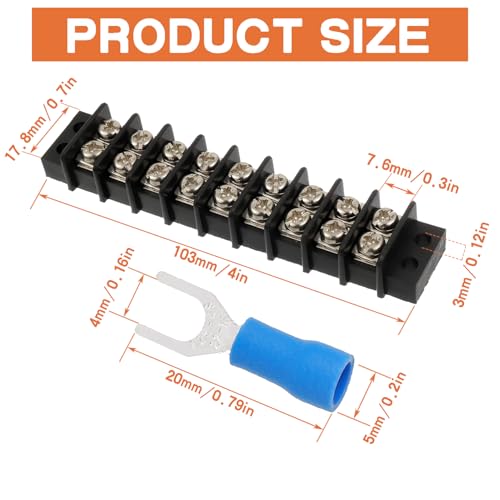3PCS 9 Circuits Dual Row Screw Terminals Strip with 54PCS Connector - style: 9 Circuits