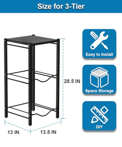 mocomax 5 Gallon Water Jug Rack, 3 Tier Detachable Water Bottle Holder With Storage Shelf, Heavy Duty Water Jug Dispenser Stand Organizer for Kitchen, Office, Home, Black - style: 3-Tier with shelf