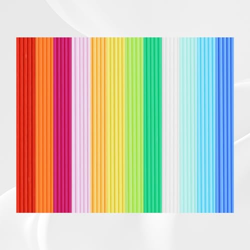12 Bright Colors 2.5mm PCL Filament Refill, Low Print Temperature Filament, Each Color 15cm x 5pc, Total 60pcs 900cm PCL Filament by MIKA3D - color: 12 Colors Bright Pcl