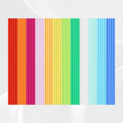 12 Bright Colors 2.5mm PCL Filament Refill, Low Print Temperature Filament, Each Color 15cm x 5pc, Total 60pcs 900cm PCL Filament by MIKA3D - color: 12 Colors Bright Pcl
