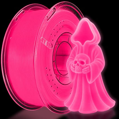 Glow in the Dark PLA+ Filament, 1KG(2.2lbs), Red, 1.75mm - color: Red
