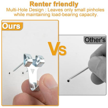 KURUI 303Pcs Metal Picture Hanging Kit with Heavy Duty Picture Hangers - size: Silver