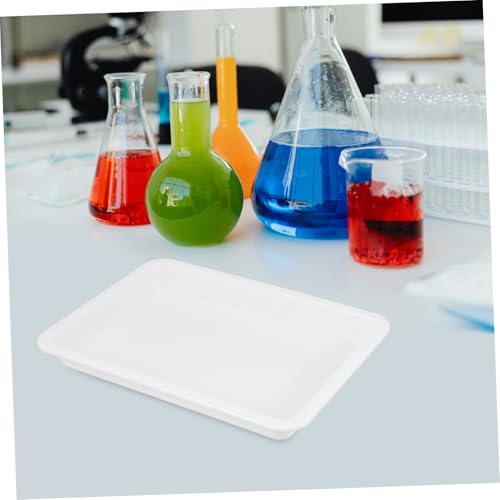 Plastic Lab Tray, 9.67x7.27in, Acid Resistant & Leak-Proof, White - color: White, size: 24.60X18.50X2.70CM