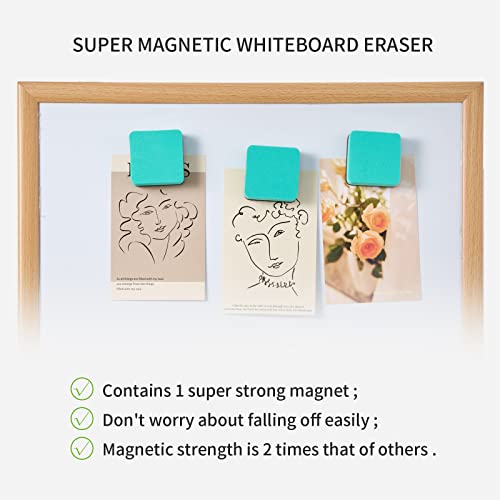 Favourde 48 Pack Magnetic Whiteboard Dry Erase Erasers for Classroom School - color: Green