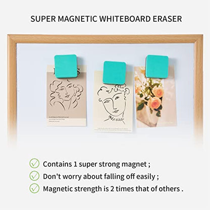 Favourde 48 Pack Magnetic Whiteboard Dry Erase Erasers for Classroom School - color: Green