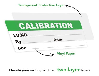 Self-Laminating Calibration Labels, 1.75''×0.63'', Waterproof Indoor/Outdoor Inspection Stickers for Metal & Plastic, Removable Residue-Free Adhesive, NIST/ISO-9000 Compliant, 180-Pack - size: 1.75 X 0.63 Inches