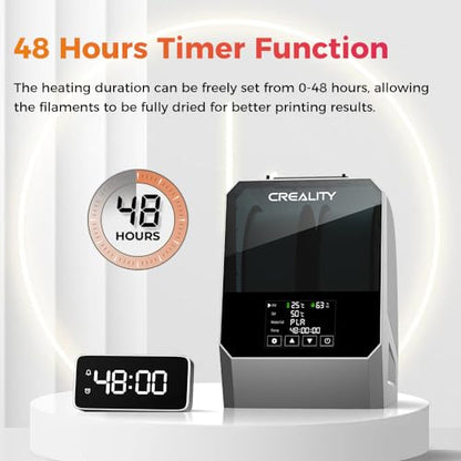 2026 New Creality Space PI Filament Dryer Plus, Dual-Spool 3D Printing Filament Dryer Box, Adjustable Temp 45℃-70℃, 360° Hot-Air & Real-Time Humidity Monitor, 12 Filament Presets - size: Space PI Plus