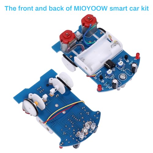 MiOYOOW Line Following Robot Car Kit, Beginners Smart Car Soldering Practice Kit STEM Educational Electronics Soldering Projects for School and Home Learning - color: 1 Pack-soldering Tracking Car(dc Motor)