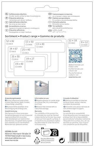 HERMA 10606 Multi-Purpose Labels 13x50 mm White Movables/Removable Paper matt 672 pcs. - size: 13 x 50 mm