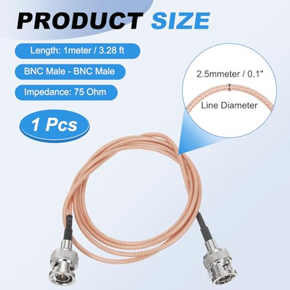 MECCANIXITY 3.28FT 3G-SDI Cable, BNC HD-SDI Cable 75 Ohm RG179, Orange - size: 3.28 FT