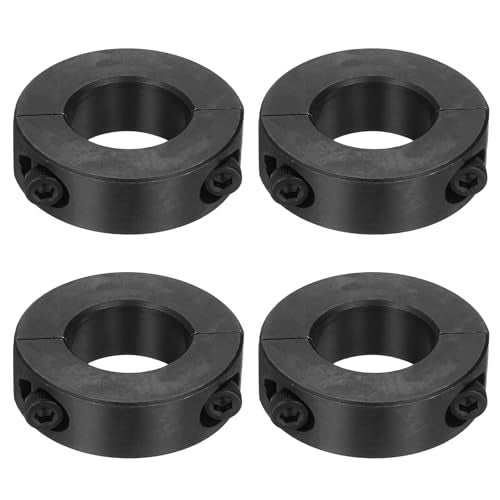 uxcell 4pcs Double Split Shaft Collars 17mm Bore, Two-Piece Clamping Collar 32mm OD 10mm Thickness Carbon Steel Lock Collar Clamp with Set Screws (Black Oxide) - size: 17mm x 32mm x 10mm