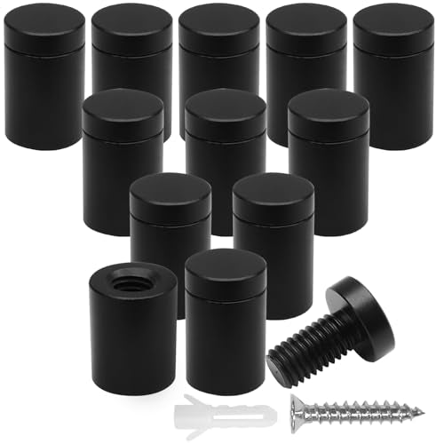 Luomorgo Aluminum Standoff Screws, 5/8" x 3/4", Black, 12 Pcs - color: Black, size: 5/8" x 3/4"
