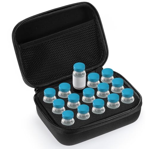 Teenyyou 15 Slots Peptide Case for Fridge Fits Standard 10ml Vials - color: Black, size: 15 Slots, style: Solid