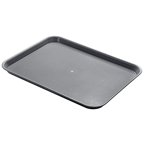 Aebeky Plastic Cafeteria Trays,Fast Food Serving Trays,13"X17",Set of 6 (Gray) - color: Gray