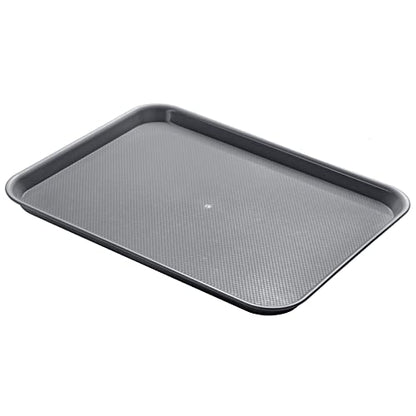 Aebeky Plastic Cafeteria Trays,Fast Food Serving Trays,13"X17",Set of 6 (Gray) - color: Gray