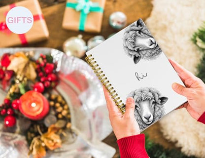 Sheep Gifts,Sheep Gifts Notebook Journal for Women,Cute Animal Lovers Gift Notebook Journal for Kids,Sheep Themed Gift Stuff,Hardcover Spiral Notebooks for Writing,5.5x8.3 Inch - color: Sheep, style: White