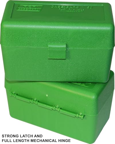 MTM 50 Round Flip-Top Rifle Ammo Box 270 Win 280 Rem 30-06, Green - color: Green
