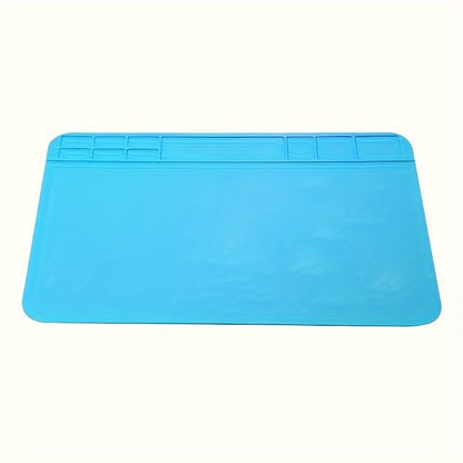 Silicone Soldering & Repair Mat – Heat Resistant up to 932°F (500°C) – Non-Slip Magnetic Workbench Mat for Soldering, Electronics, Computer & DIY Projects (Blue, 12 x 8 inch)