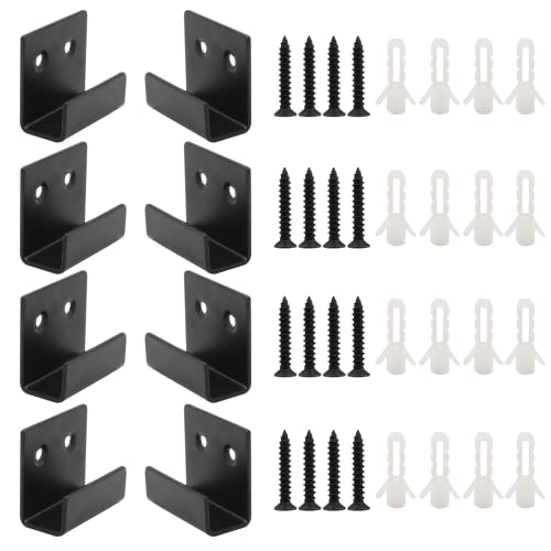 8 Pcs 15mm Stainless Steel Tile Bracket, Black U Bracket - size: Black 15mm/0.59"
