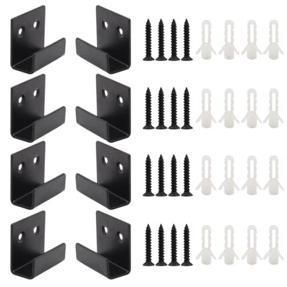 8 Pcs 15mm Stainless Steel Tile Bracket, Black U Bracket - size: Black 15mm/0.59"
