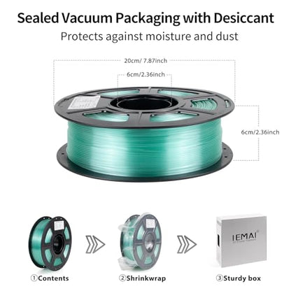 IEMAI PETG Filament 1.75mm, Transparent Cyan 1kg - color: Transparent Cyan
