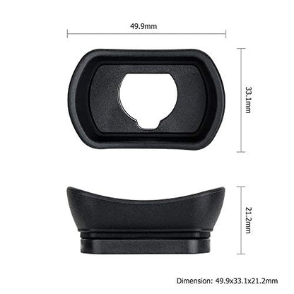 Kiwifotos Long Soft Viewfinder Eyecup Eyepiece for Fuji X-T5 X-T4 X-T3 X-H2 - size: For Fuji X-T5 X-T4 X-T3 GFX100S & More Camera