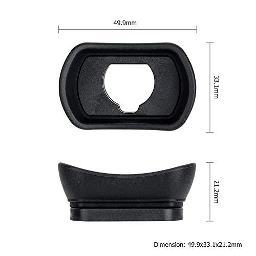 Kiwifotos Long Soft Viewfinder Eyecup Eyepiece for Fuji X-T5 X-T4 X-T3 X-H2 - size: For Fuji X-T5 X-T4 X-T3 GFX100S & More Camera