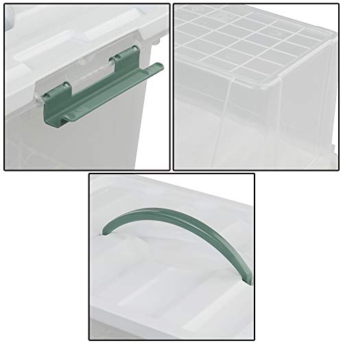 Jekiyo Clear Latching Box, Plastic Storage Bin, 2 Packs(6 Quart&14 Quart) - size: 6 Quart&14 Quart