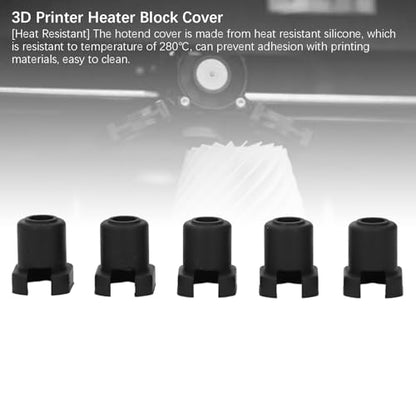 3D Printer Hotend Silicone Sock, 5 Pcs Heat Insulation Heater Block Silicone Cover, 3D Printer Accessories for X Max3, X Plus3, X Smart3, Secure Installation