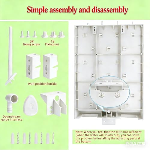 Lab Drying Racks for Lab Glassware and Bottles Wall Mounted Test Tube Dryer Detachable PP Lab Rack White (Large 52pegs) - size: Large 52pegs