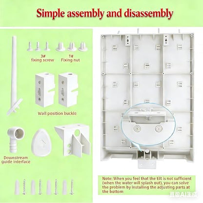 Lab Drying Racks for Lab Glassware and Bottles Wall Mounted Test Tube Dryer Detachable PP Lab Rack White (Large 52pegs) - size: Large 52pegs