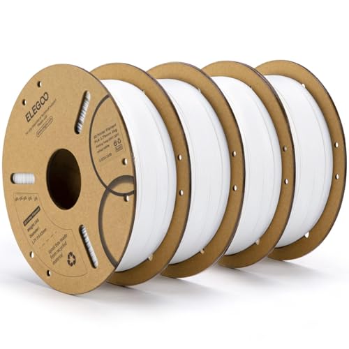 ELEGOO PLA 3D Printer Filament 1.75mm White 4KG - color: 4*1kg White, size: 4kg