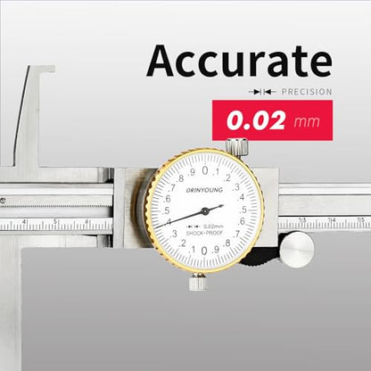 Inside Trench Vernier Caliper，Carbonteel Inner Micrometer Gauge Ruler Measuring Tool，dial Caliper DRINYOUNG (9-200mm (Double Hook dial Caliper) - size: 0.35-8" (Double Hook Dial Caliper)