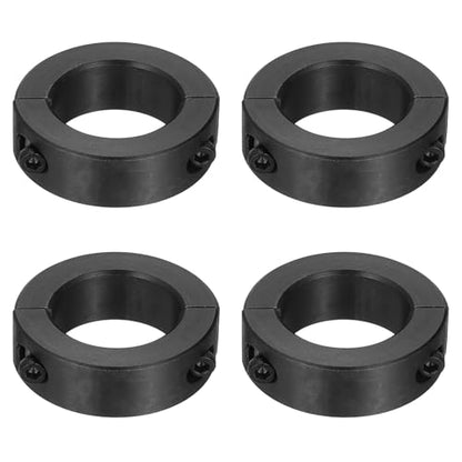 uxcell 4pcs Double Split Shaft Collars 20mm Bore, Two-Piece Clamping Collar 32mm OD 10mm Thickness Carbon Steel Lock Collar Clamp with Set Screws (Black Oxide) - size: 20mm x 32mm x 10mm