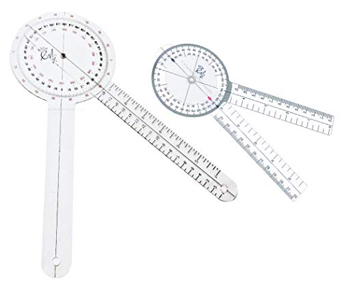 Elite Medical Instruments USA 12" & 8" Goniometer Set - 2 Piece Kit for Physical Therapy, Joint Measurement, and Rehabilitation Model EGM-427