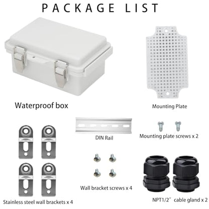 Waterproof Electrical Box Junction Box Weatherproof IP67 ABS Plastic Enclosure Switch Router Project Box Electronics Enclosure with Mounting Plate Wall Bracket Grey 5.9"x3.9"x2.8" - color: Grey, size: 5.9" x 3.9" x 2.8"