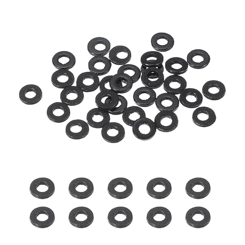 uxcell 30 Pcs M2 PVC Flat Washers 2mm ID 4mm OD 0.8mm Thick Plain Washer Grommets Plastic Sheet Gasket Fastener Sealing Spacer Gasket Ring Water Hose Washers, Clear Black - size: 2mm x 4mm x 0.8mm