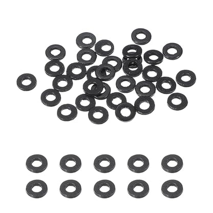 uxcell 30 Pcs M2 PVC Flat Washers 2mm ID 4mm OD 0.8mm Thick Plain Washer Grommets Plastic Sheet Gasket Fastener Sealing Spacer Gasket Ring Water Hose Washers, Clear Black - size: 2mm x 4mm x 0.8mm