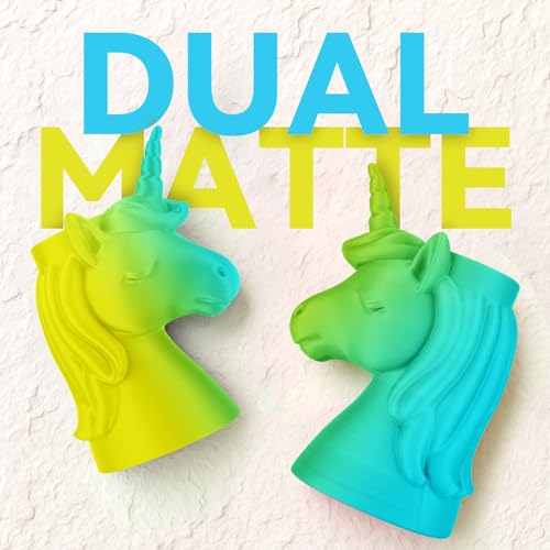 SUNLU Dual Color Matte PLA Filament 1.75mm, Yellow and Cyan - color: Dual Yellow Cyan, size: 1KG