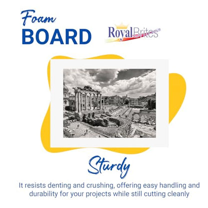 Royal Brites Foam Board White, Sturdy Lightweight, 3/16 in Thick - 15 x 20" - color: White, size: 15” x 20”, 10 Sheets