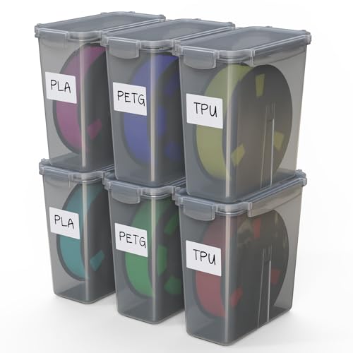 Filament Storage Box 6 Pack 3D Printing Filament Container with Thick Seal